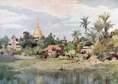 El Shwe Dagon desde el Tanque Bahan de Robert George Talbot Kelly
